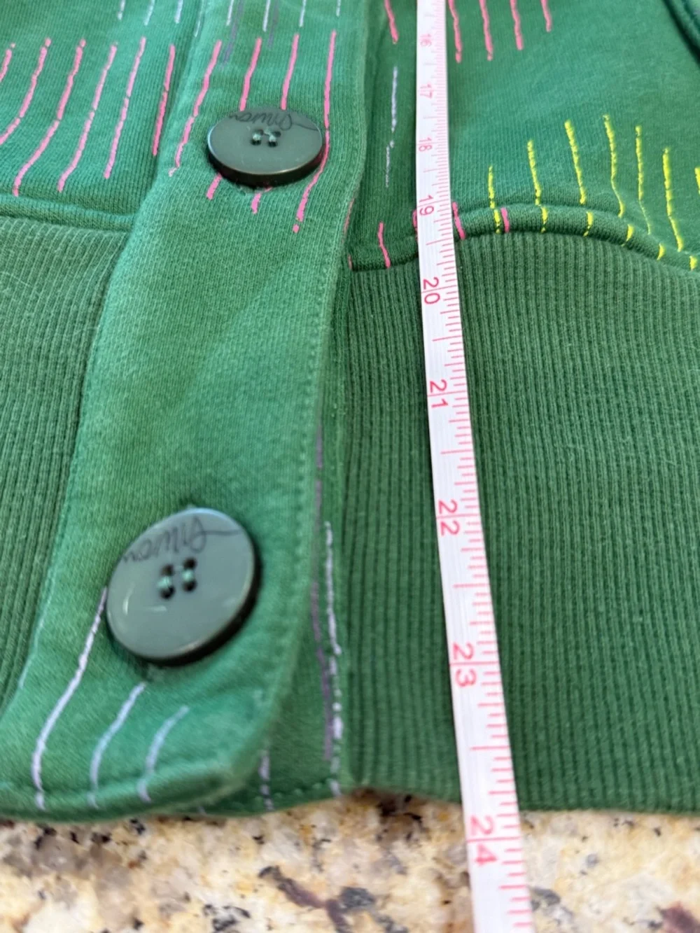 Nomis green & pink boho button up sweatshirt SZ SM - Picture 10 of 14